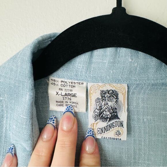 Kennington coastal lightweight breathable blue Button Shirt Men's XL - Picture 6 of 9